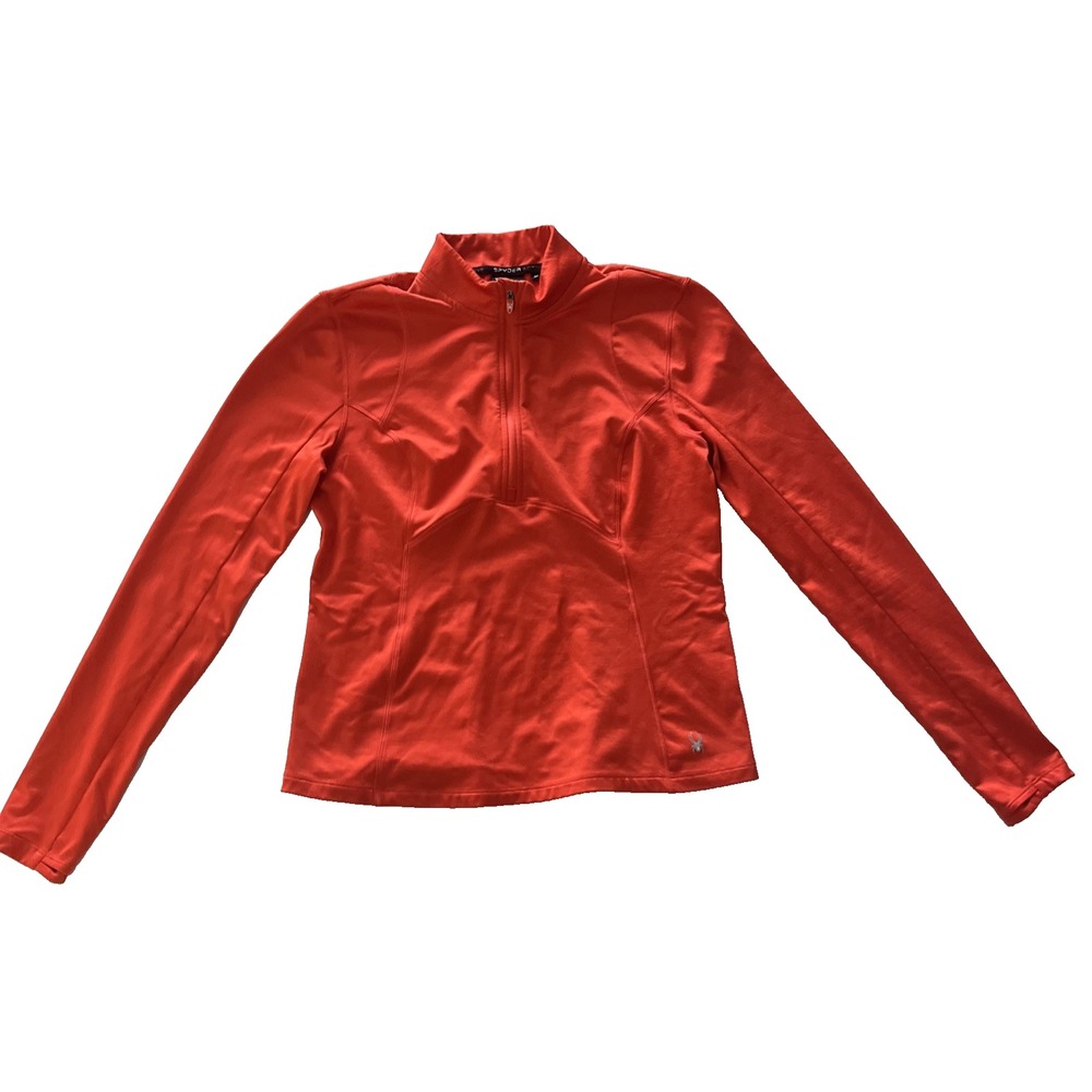 Spyder Active Women's Size M Orange Quarter Zip Athletic‎ Jacket